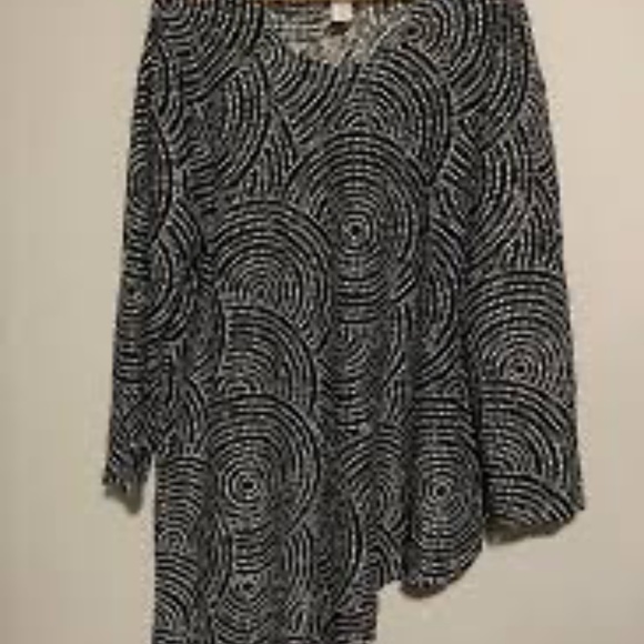Coldwater Creek Black Polka Dot In size Large - Picture 2 of 5